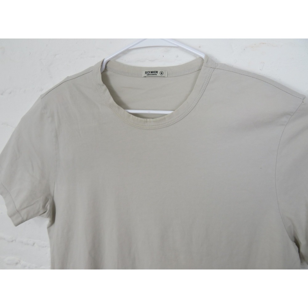 Buck Mason Shirt Mens Medium Beige Supima Cotton Crewneck Made In USA Tee